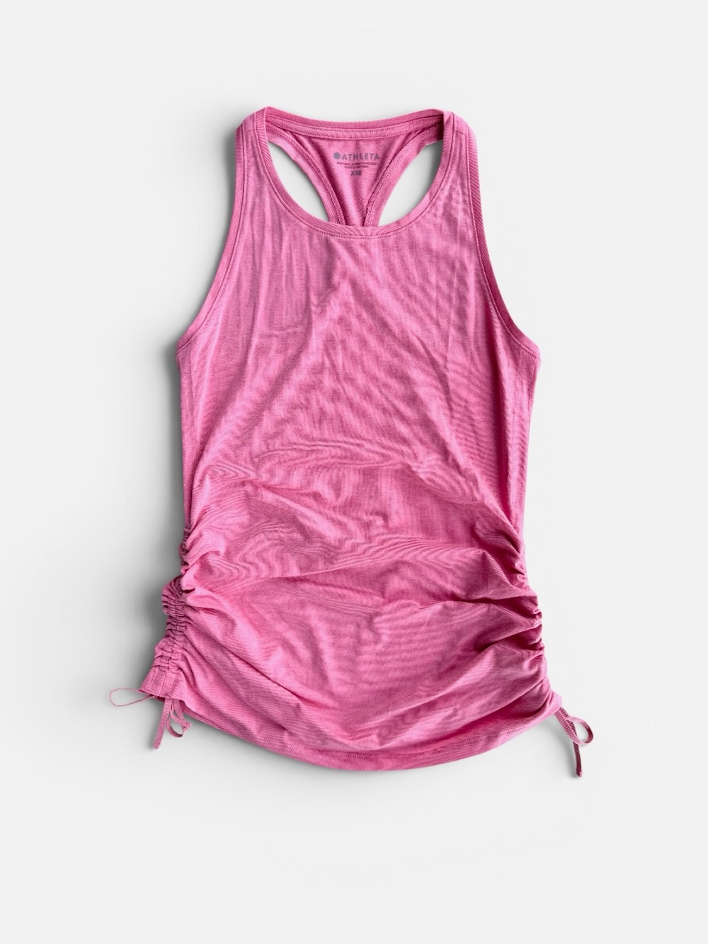 ATHLETA Encore Tank Racerback XXS Pink Ruched Drawstring Active